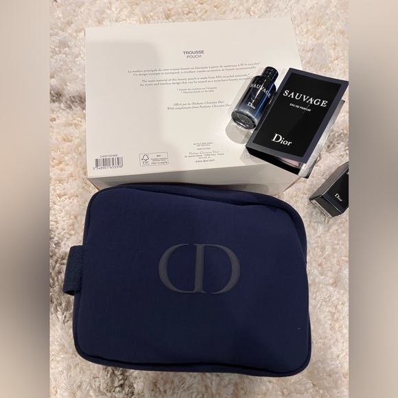 New Dior navy cosmetic case toiletry bag
